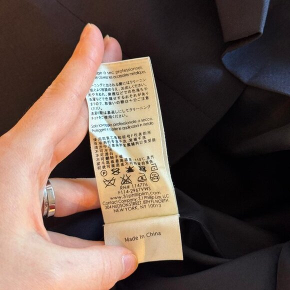 3.1 Phillip Lim Black Short Sleeve Peplum Top w/ Back Zipper(material 98% wool) - Picture 5 of 5